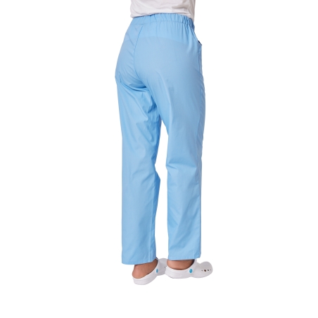 Ensemble médical femme bleu ciel – tunique col rond et pantalon – vue 8