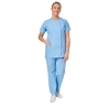 Ensemble médical femme bleu ciel – tunique col rond et pantalon – vue 10