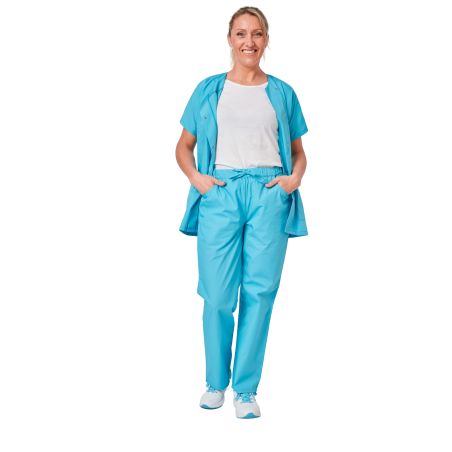 Ensemble de travail medical femme blouse medical et pantalon medical turquoise