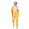 Ensemble médical femme jaune mangue – tunique col rond et pantalon – vue 2