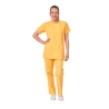 Ensemble médical femme jaune mangue – tunique col rond et pantalon – vue 6