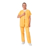 Ensemble médical femme jaune mangue – tunique col rond et pantalon – vue 10