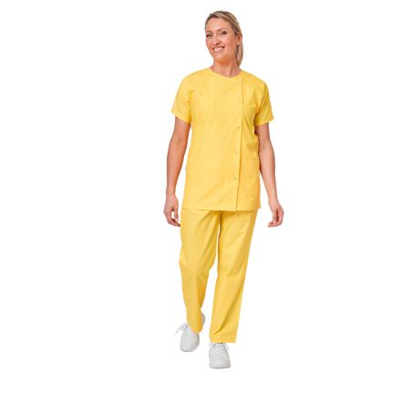 Tunique medicale Jaune poussin Pantalon elastique Jaune femme medical industrie nettoyage