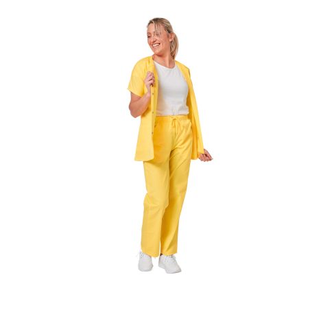 Tunique medicale Jaune poussin Pantalon elastique Jaune femme medical industrie nettoyage