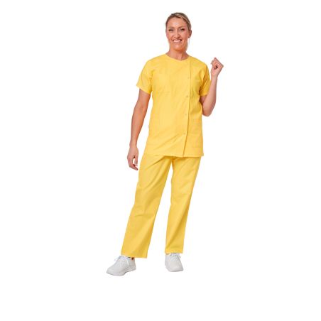 Tunique medicale Jaune poussin Pantalon elastique Jaune femme medical industrie nettoyage