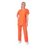 Ensemble de travail Orange pour femme tunique et pantalon