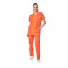 Ensemble de travail Orange pour femme tunique et pantalon