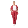 Ensemble médical femme bordeaux – tunique col rond et pantalon – vue 5