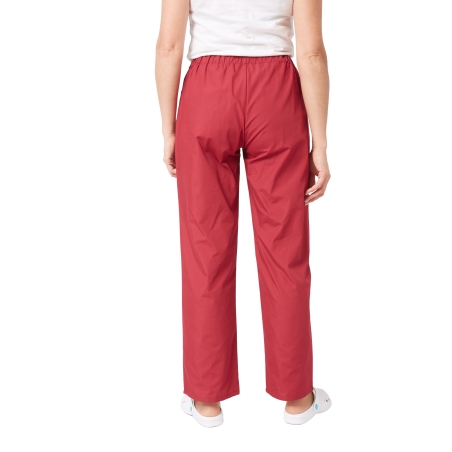 Ensemble médical femme bordeaux – tunique col rond et pantalon – vue 7