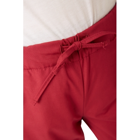 Ensemble médical femme bordeaux – tunique col rond et pantalon – vue 9