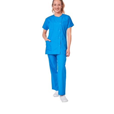 Ensemble medical blouse medicale bleu et pantalon medicale bleu