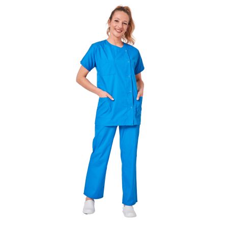 Ensemble medical blouse medicale bleu et pantalon medicale bleu