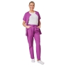 Ensemble médical femme violet foncé – tunique col rond et pantalon – vue 5