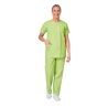 Ensemble médical femme vert pomme – tunique col rond et pantalon – vue 1