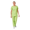 Ensemble médical femme vert pomme – tunique col rond et pantalon – vue 3