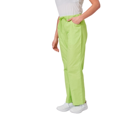 Ensemble médical femme vert pomme – tunique col rond et pantalon – vue 4