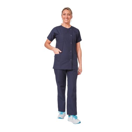 Tenue de travai marine pour femme Tunique marine Pantlaon elastique Medical veterinaire nettoyage 