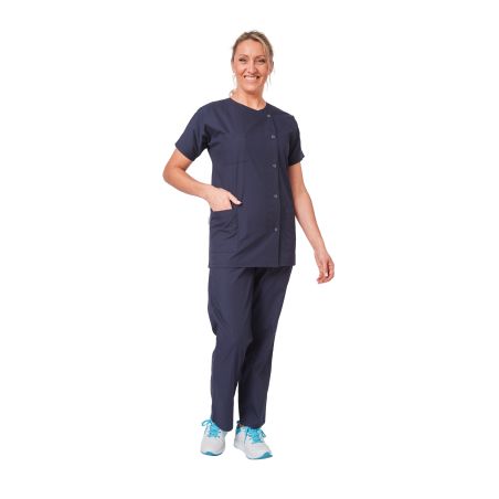 Tenue de travai marine pour femme Tunique marine Pantlaon elastique Medical veterinaire nettoyage 