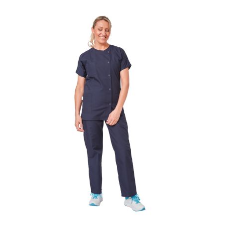 Tenue de travai marine pour femme Tunique marine Pantlaon elastique Medical veterinaire nettoyage 