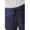Ensemble médical femme bleu marine – tunique col rond et pantalon – vue 7