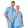 Blouse medical Homme Femme Col V couleur Ciel Infirmiere veterinaire ergo Kine