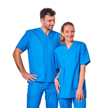 Blouse veterinaire kine tunique de bloc bleu majorel Homme Femme