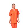 Tunqiue de travail orange Foncée Homme Femme Tunique vétérinaire Tunique de bloc 3 poches