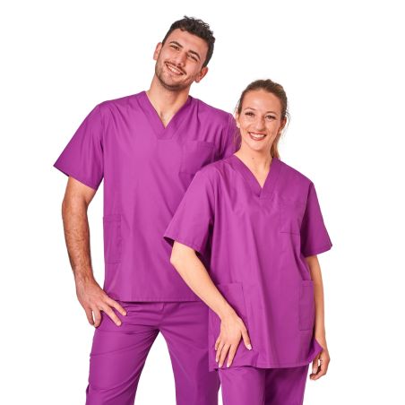 Blouse vétérinaire Violet Foncé Blouse infirmiere col v Kiné ergo