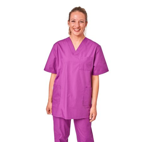 Blouse vétérinaire Violet Foncé Blouse infirmiere col v Kiné ergo