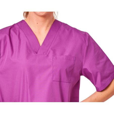 Blouse vétérinaire Violet Foncé Blouse infirmiere col v Kiné ergo