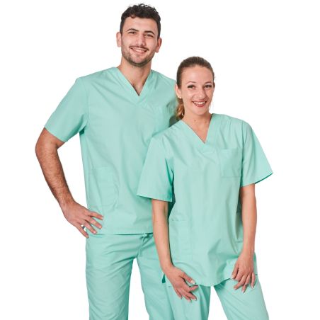 Tunique medical vert Nil Col 3 Homme femme infirmiere Hopital Clinique Dentisite