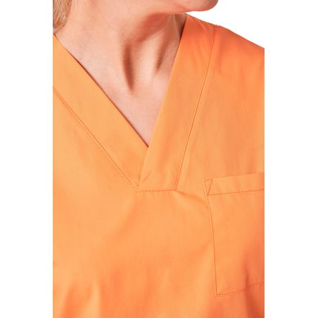 Tunique de travail Orange Homme Femme Col V Blouse medicale orange