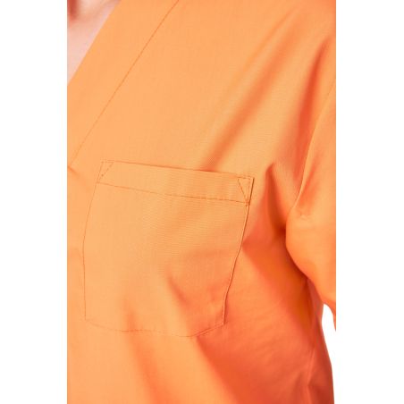 Tunique de travail Orange Homme Femme Col V Blouse medicale orange