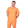 Tunique de travail Orange Homme Femme Col V Blouse medicale orange