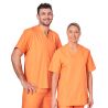 Tunique de travail Orange Homme Femme Col V Blouse medicale orange