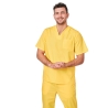 Blouse médicale Jaune Homme Femme Col V 3 poches