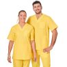 Blouse médicale Jaune Homme Femme Col V 3 poches