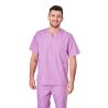 Blouse medicale Violet Tunique de travail Col V Homme Femme Kine dentisite veterinaire