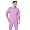 Blouse medicale Violet Tunique de travail Col V Homme Femme Kine dentisite veterinaire