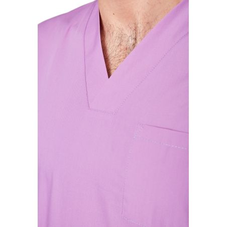 Blouse medicale Violet Tunique de travail Col V Homme Femme Kine dentisite veterinaire