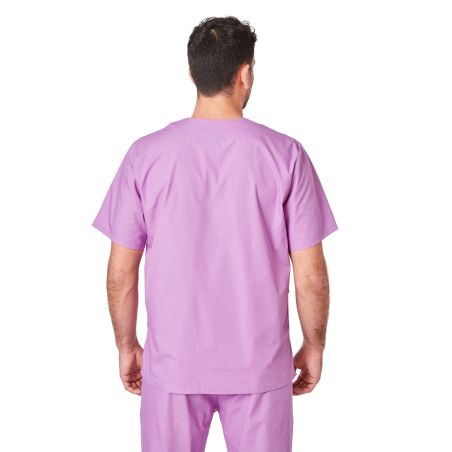 Blouse medicale Violet Tunique de travail Col V Homme Femme Kine dentisite veterinaire