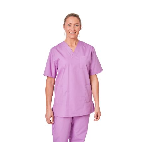 Blouse medicale Violet Tunique de travail Col V Homme Femme Kine dentisite veterinaire