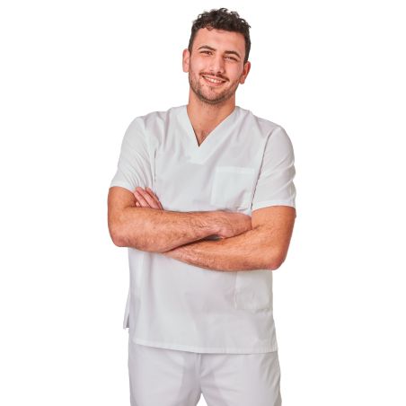 blouse medicale blanche veterinaire dentisite ergo kine Homme Femme Col V