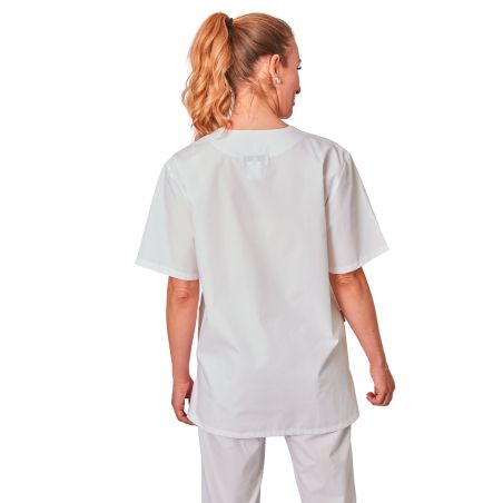 blouse medicale blanche veterinaire dentisite ergo kine Homme Femme Col V