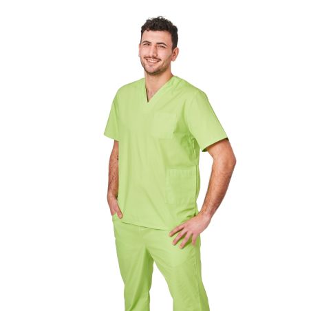 Blouse medicale mixte Vétérinaire bloc Couleur apple Homme femme