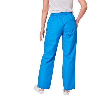 Ensemble médical unisexe bleu majorelle – tunique col V et pantalon – vue 3