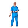 Ensemble médical unisexe bleu majorelle – tunique col V et pantalon – vue 4