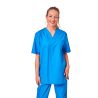 Ensemble médical unisexe bleu majorelle – tunique col V et pantalon – vue 5