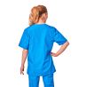 Ensemble médical unisexe bleu majorelle – tunique col V et pantalon – vue 6