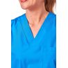 Ensemble médical unisexe bleu majorelle – tunique col V et pantalon – vue 7